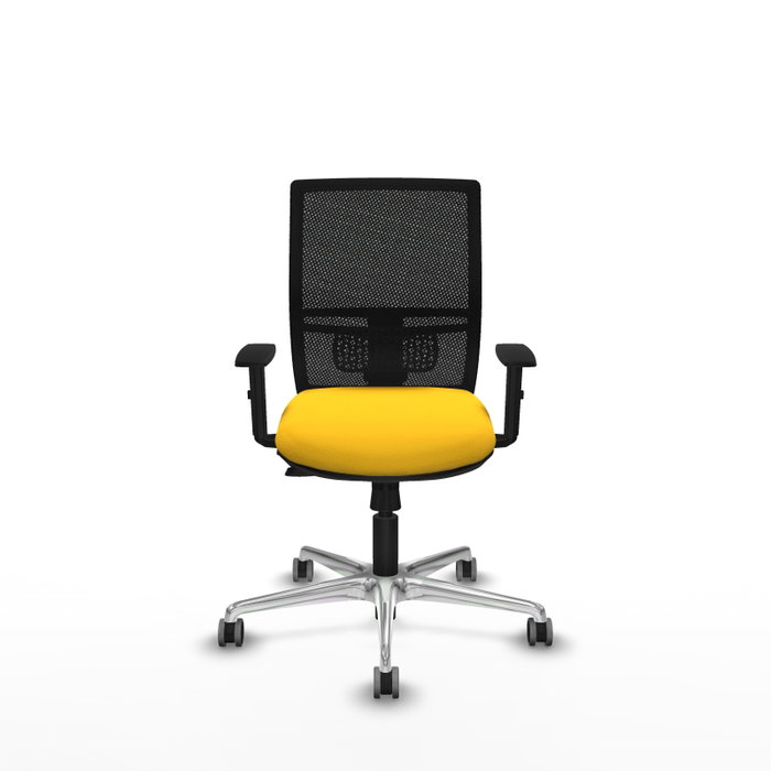 PIQUERAS Y CRESPO Silla de oficina Yunquera con mecanismo Sincro/Traslack Amarillo y Negro