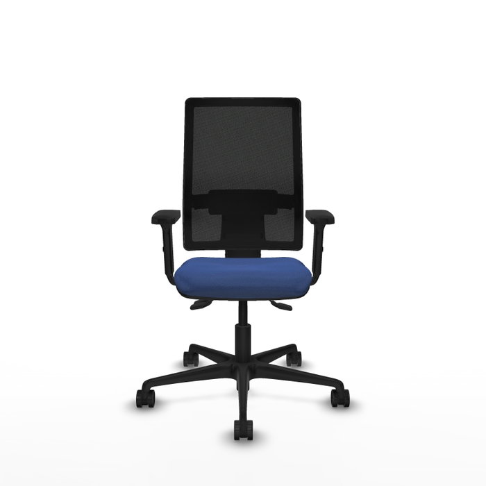 PIQUERAS Y CRESPO Silla de oficina Bormate con mecanismo Asincro, Tela Azul marino y Malla Negro