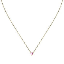Chiara Ferragni Collar de Acero Inoxidable Dorado con Corazón y Circonitas Rosas
