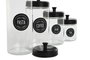 DKD Home Decor Set de 4 Botes de Cristal Negro