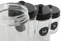 DKD Home Decor Set de 4 Botes de Cristal Negro