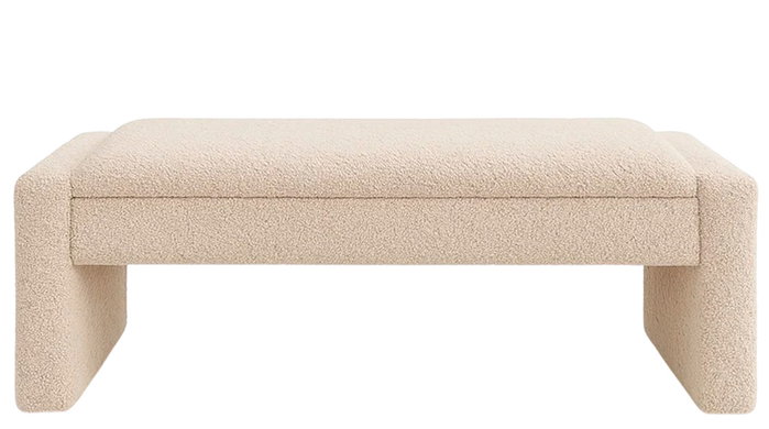 DKD Home Decor Descalcadora de Chenilla y Madera con Tapa Beige DKD Home Decor Descalcadora de Chenilla y Madera con Tapa Beige
