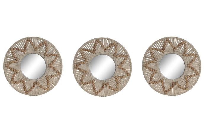 DKD Home Decor Decoración de Pared Scandi Blanco Natural Set de 3 (2 Unidades) 1 x 21 x 21 cm DKD Home Decor Decoración de Pared Scandi Blanco Natural Set de 3 (2 Unidades) 1 x 21 x 21 cm