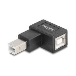 DeLOCK 67206 Adaptador USB 2.0 Tipo B Macho a Hembra Angulado 90° Derecho, Negro