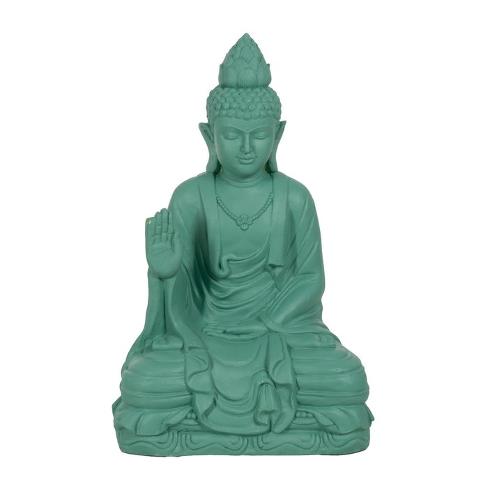 Escultura Buda Turquesa Resina 56 X 42 X 88 cm Escultura Buda Turquesa Resina 56 X 42 X 88 cm