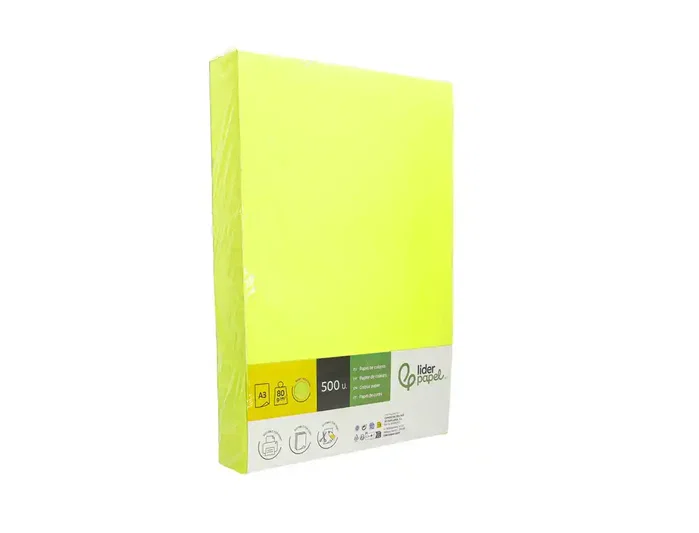 Liderpapel Papel Color DIN A3 Amarillo Neón 80 g