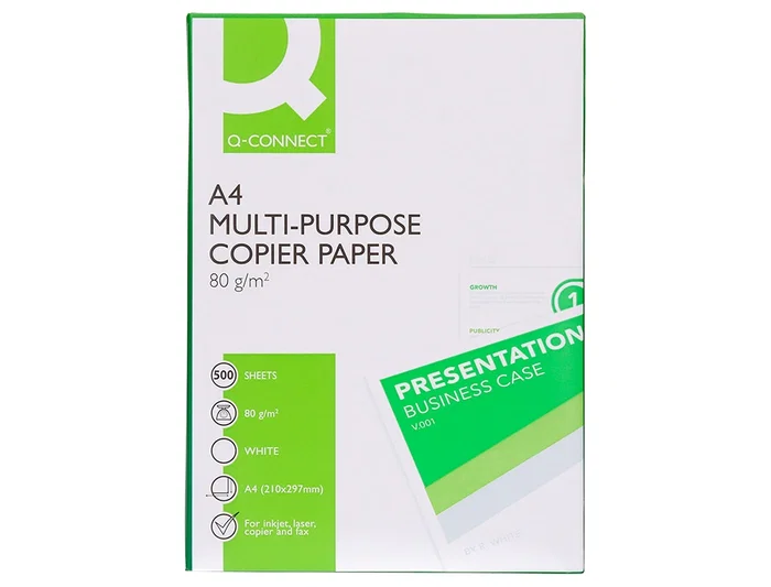 Q-Connect Papel Fotocopiadora Economy Din A4 80 Gramos Paquete de 500 Hojas