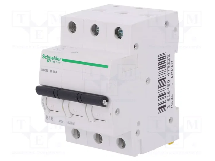 SCHNEIDER ELECTRIC Interruptor magnetotérmico ACTI9 K60N 16A 3P 6kA SCHNEIDER ELECTRIC Interruptor magnetotérmico ACTI9 K60N 16A 3P 6kA