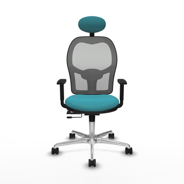 PIQUERAS Y CRESPO Silla de oficina Jorquera con mecanismo Sincro/Traslack, Turquesa y Gris