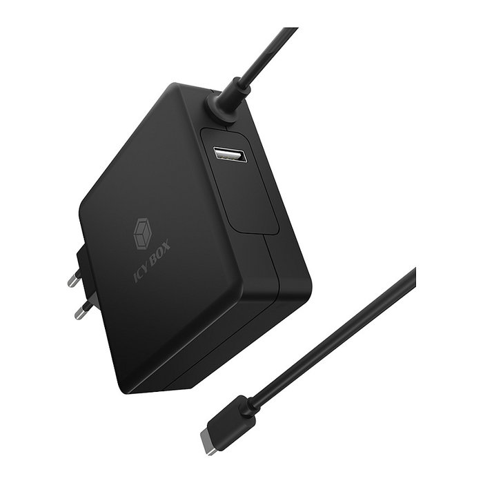 ICY BOX IB-PS101-PD Cargador USB de 90W con cable USB-C integrado de 1,8 m