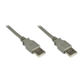 GoodConnections Cable USB 2.0 A-A Macho/Macho 3m Gris, Referencia: Alcasa 2212-AA3, Velocidad de Transferencia Hasta 480 Mbit/s