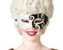 Antifaz Blanco y Negro con Relieves para Máscaras Venecianas