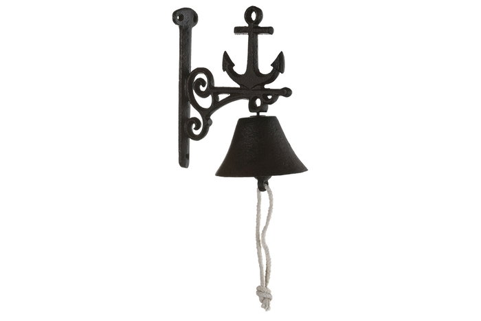 DKD Home Decor Campana Mediterraneo Marron Negro Hierro Colado 10 x 17 x 16 cm