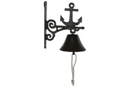 DKD Home Decor Campana Mediterraneo Marron Negro Hierro Colado 10 x 17 x 16 cm