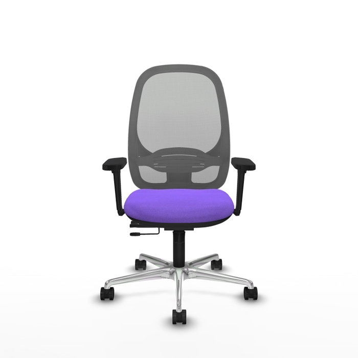 PIQUERAS Y CRESPO Silla de oficina Cilanco con mecanismo Sincro/Traslack, Tela Lila y Malla Gris