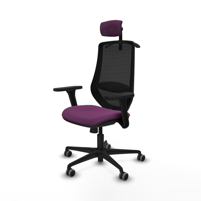 PIQUERAS Y CRESPO Silla de oficina Mardos con mecanismo Sincro, Morado y Negro