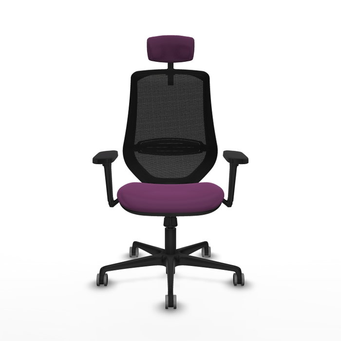 PIQUERAS Y CRESPO Silla de oficina Mardos con mecanismo Sincro, Morado y Negro