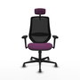PIQUERAS Y CRESPO Silla de oficina Mardos con mecanismo Sincro, Morado y Negro