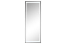 DKD Home Decor Espejo Vestidor Moderno Negro 2 x 150 x 50 cm Aluminio Led Táctil 3 Tonos de Luz Resistente Humedad IP44