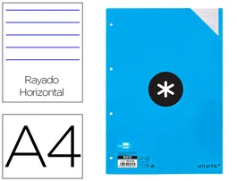 Antartik Recambio A4 100 Hojas 100g Rayado Horizontal Bandas 5 Colores