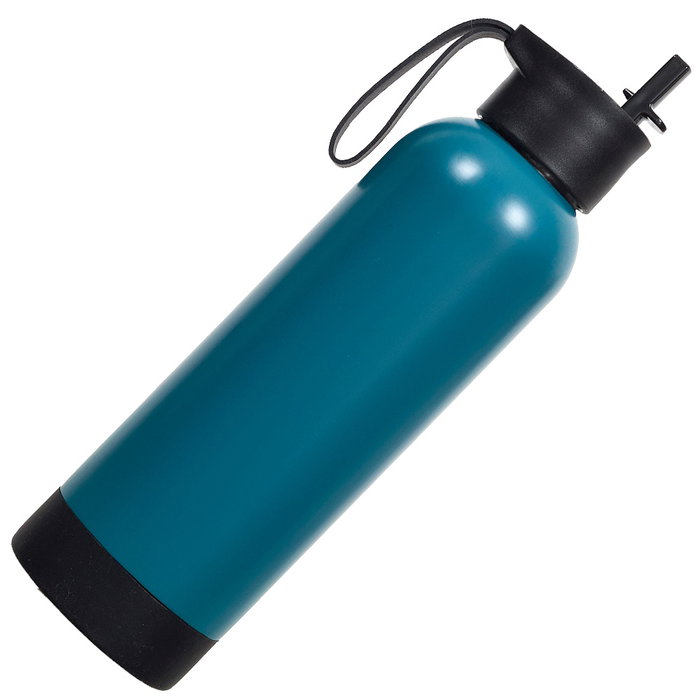 Cook Concept Termo Botella 580 Ml Antichoque Con Correa Azul Verde Blanco Acero Inoxidable