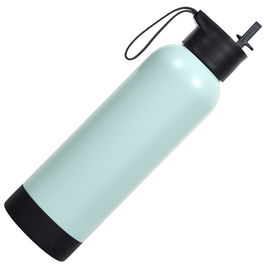 Cook Concept Termo Botella 580 Ml Antichoque Con Correa Azul Verde Blanco Acero Inoxidable