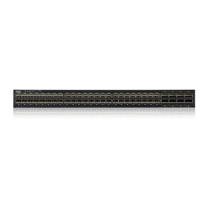 Zyxel CX4800-56F Interruptor MultiGig Gestionado Layer 3, 48 Puertos SFP28 25GbE + 8 Puertos QSFP28, Montaje en Rack 1U, Capacidad de Conmutación 4000 Gbit/s, Negro