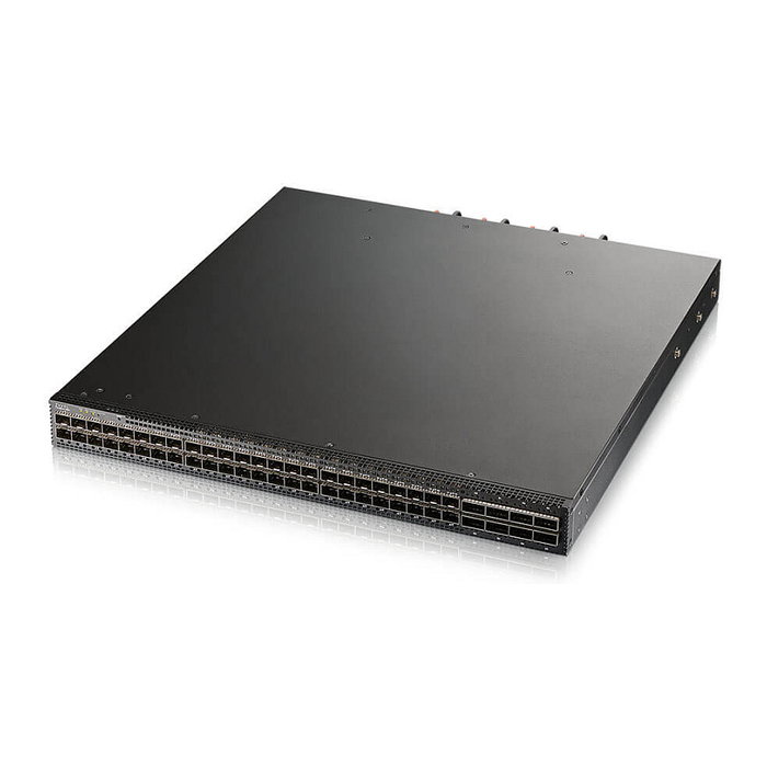 Zyxel CX4800-56F Interruptor MultiGig Gestionado Layer 3, 48 Puertos SFP28 25GbE + 8 Puertos QSFP28, Montaje en Rack 1U, Capacidad de Conmutación 4000 Gbit/s, Negro