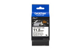 BROTHER Cinta tubo termorretractil. Texto negro sobre fondo blanco. PTE300, PTE550W, PTP750W, PTP900