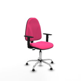 PIQUERAS Y CRESPO Silla de oficina Algarra Rosa con Base Cromada y Brazos 1D