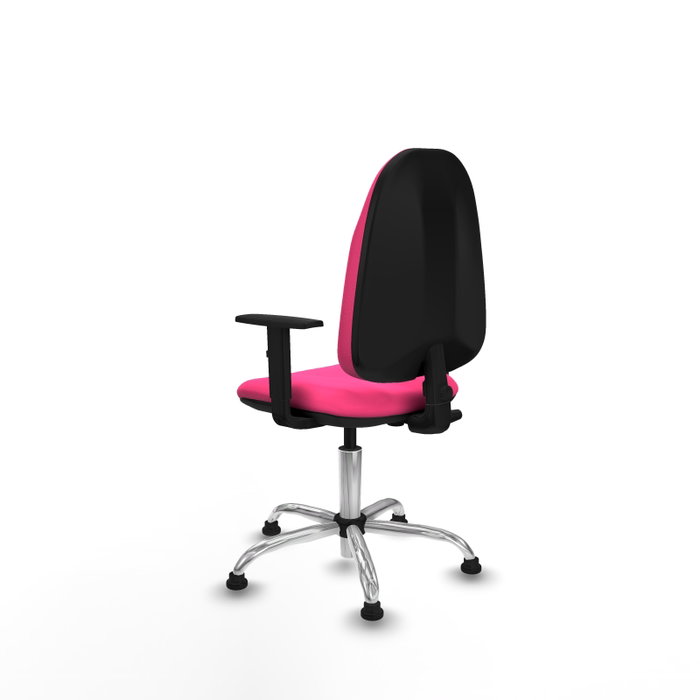 PIQUERAS Y CRESPO Silla de oficina Algarra Rosa con Base Cromada y Brazos 1D