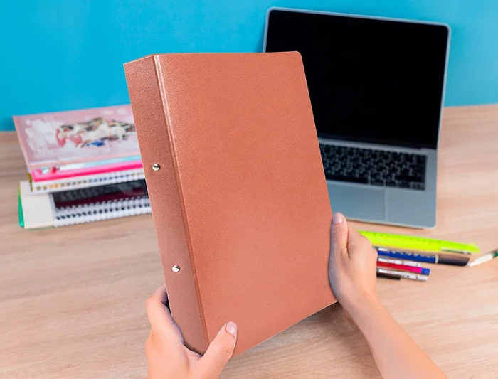 Liderpapel Carpeta de 2 Anillas 25mm Folio en Cartón Color Cuero