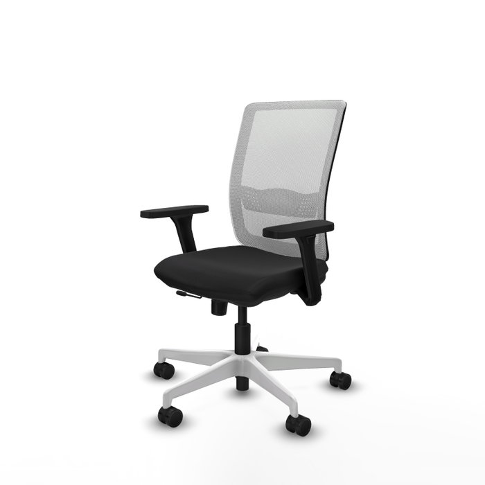 PIQUERAS Y CRESPO Silla de oficina Haches con mecanismo Sincro/Traslack, Negro y Blanco