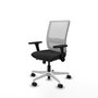 PIQUERAS Y CRESPO Silla de oficina Haches con mecanismo Sincro/Traslack, Negro y Blanco