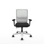 PIQUERAS Y CRESPO Silla de oficina Haches con mecanismo Sincro/Traslack, Negro y Blanco