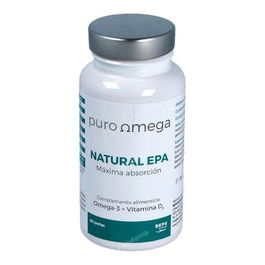Puro Omega Natural Epa Maxima Absorcion 60 Perlas Aceite de Pescado Omega 3 para Sistema Cardiovascular