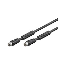 GoodConnections Antena de TV Cable Coaxial Alcasa S-PAK05S, 5 metros, Negro, 75 ohmios, Conectores RF Macho/Hembra