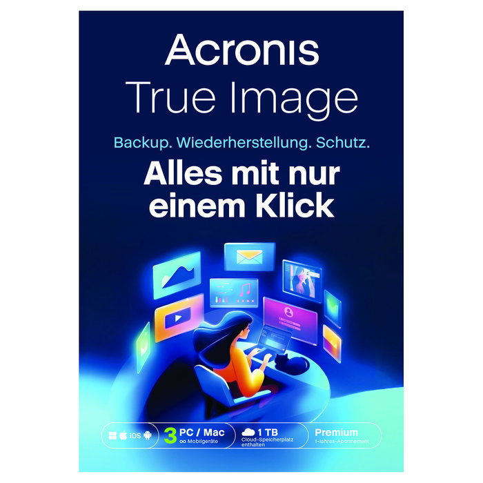 Acronis True Image Premium - 3 Ordenadores + 1 TB Acronis Cloud Storage - 1 año - ESD-Download Acronis True Image Premium - 3 Ordenadores + 1 TB Acronis Cloud Storage - 1 año - ESD-Download