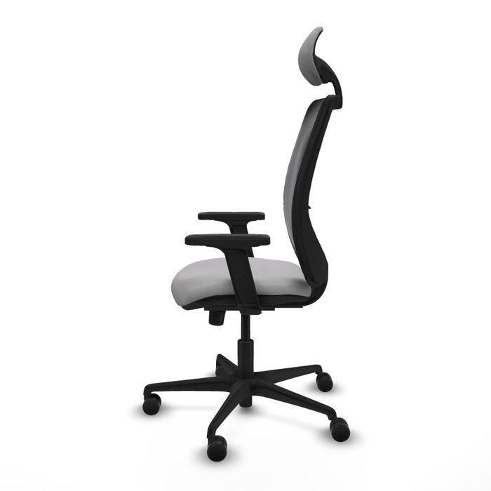 PIQUERAS Y CRESPO Silla de oficina Zulema con mecanismo Sincro, Gris claro y Negro