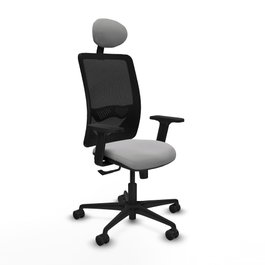 PIQUERAS Y CRESPO Silla de oficina Zulema con Mecanismo Sincro, Gris Claro y Negro