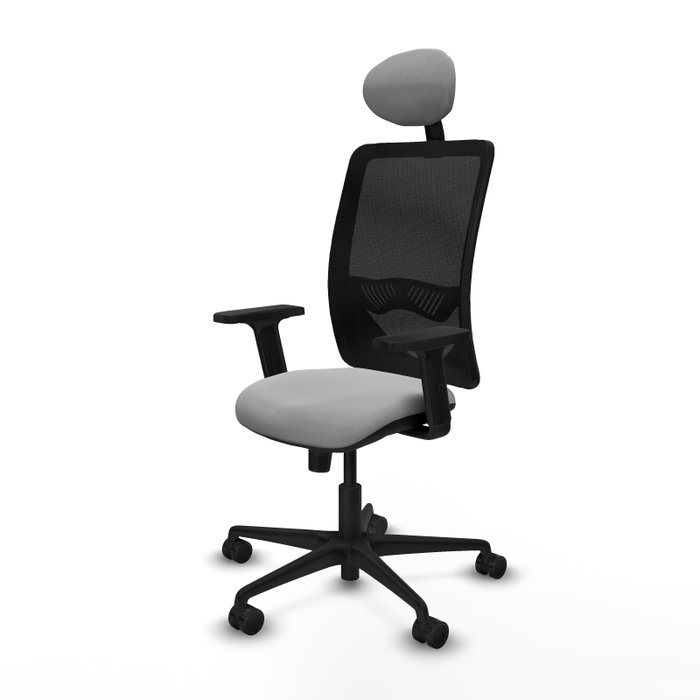 PIQUERAS Y CRESPO Silla de oficina Zulema con mecanismo Sincro, Gris claro y Negro