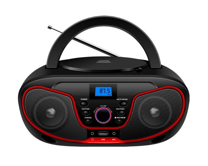 DAEWOO Radio CD con Bluetooth, USB, Ecualizador, Color Rojo