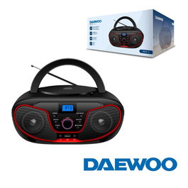 DAEWOO Radio CD con Bluetooth, USB, Ecualizador, Color Rojo