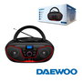 DAEWOO Radio CD con Bluetooth, USB, Ecualizador, Color Rojo