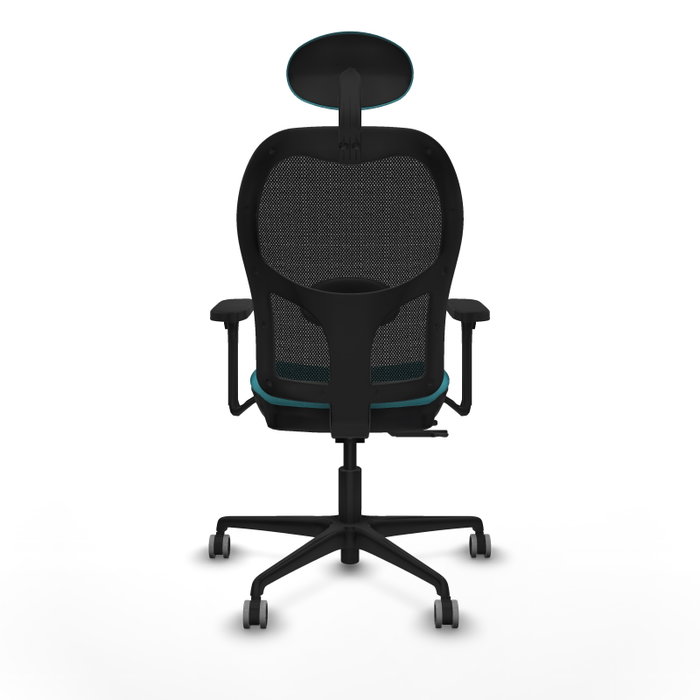 PIQUERAS Y CRESPO Silla de oficina Jorquera con mecanismo Sincro/Traslack, Turquesa y Negro