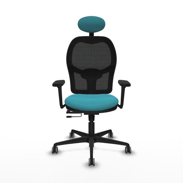 PIQUERAS Y CRESPO Silla de oficina Jorquera con mecanismo Sincro/Traslack, Turquesa y Negro