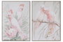 DKD Home Decor Cuadro de Lienzo Cotorras Surtido de 2 Piezas 100x4x140 cm