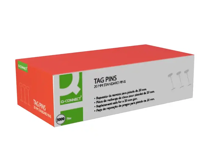 Q-connect Repuesto de navetes de 20 mm para pistola, caja de 5000 unidades
