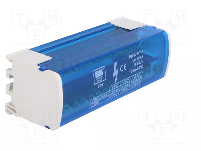 PAWBOL Bloque de distribución 160A 500V con 30 bornas PAWBOL Bloque de distribución 160A 500V con 30 bornas