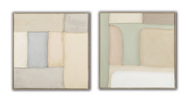 DKD Home Decor Cuadro Lienzo Abstracto Pack de 2 (92x92x3,8 cm) Beige y Verde